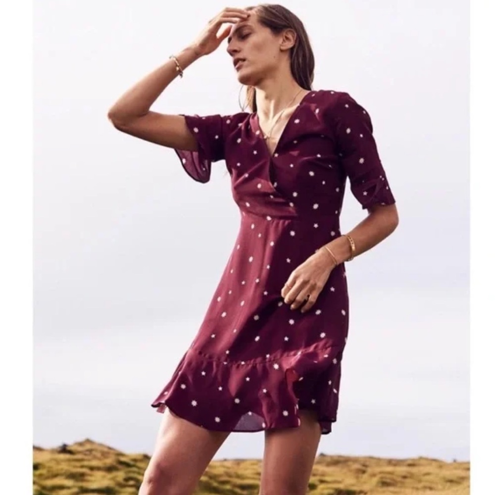 NWT Madewell Plush Plum Floral Dress